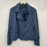 women Kut NWT Eveline Vegan Suede Moto Jacket Dusty Blue Jacket XL