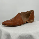 women Catherine Malandrino Swan Leather D'Orsay Flats Cognac Brown Shoes 8