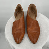 women Catherine Malandrino Swan Leather D'Orsay Flats Cognac Brown Shoes 8