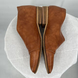 women Catherine Malandrino Swan Leather D'Orsay Flats Cognac Brown Shoes 8