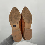 women Catherine Malandrino Swan Leather D'Orsay Flats Cognac Brown Shoes 8