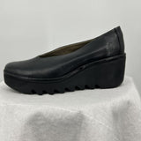 women Fly London Yaz Wedge Heel Black Shoes 38/7