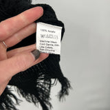 women Knit Fringe Tank Black Knit Top XL