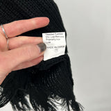 women Knit Fringe Tank Black Knit Top XL