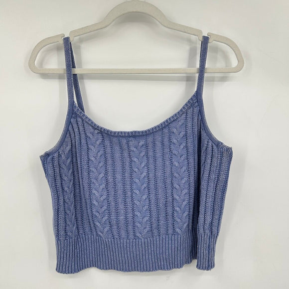 women Its Our Time Cable Knit Tank Periwinkle Knit Top L