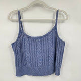 women Its Our Time Cable Knit Tank Periwinkle Knit Top L