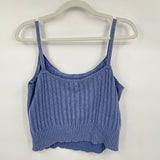 women Its Our Time Cable Knit Tank Periwinkle Knit Top L