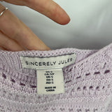 women Sincerely Jules Cropped Crochet Lavender Knit Top S