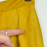 women Dance Centre Suede Straight Leg Pants Mustard Yellow Vintage 6