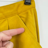 women Dance Centre Suede Straight Leg Pants Mustard Yellow Vintage 6