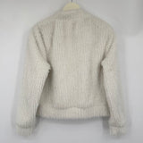 women Moon River V-neck Wrap Top White Sweater M