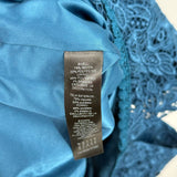 women White House Black Market Sleeveless Lace Sheath Teal Dress 14