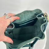 women Portland Leather Goods Small Bucket Bag Lagoon Green Blue Purse