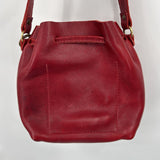 women Portland Leather Goods Small Bucket Bag Chili Red Purse