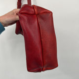 women Portland Leather Goods Small Bucket Bag Chili Red Purse
