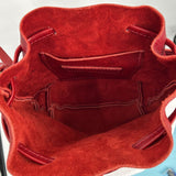 women Portland Leather Goods Small Bucket Bag Chili Red Purse