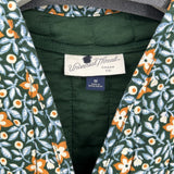 women Universal Thread Floral Quilted Green Whtie Yellow Jacket M