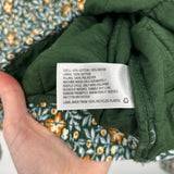 women Universal Thread Floral Quilted Green Whtie Yellow Jacket M