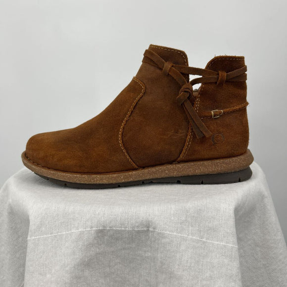 women Born Leather Booties Brown Shoes 9