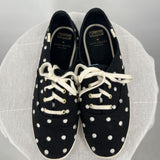 women Kate Spade x Keds Polka Dot Kicks Black White Shoes 8.5