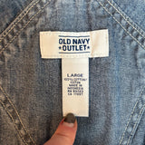 women Old Navy Vintage Denim Overalls Blue Jeans L