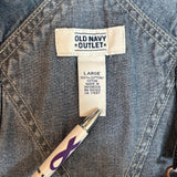 women Old Navy Vintage Denim Overalls Blue Jeans L