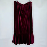 women Rebecca Jones Velvet Flounce Hem Maxi Burgundy Skirt 2X
