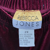 women Rebecca Jones Velvet Flounce Hem Maxi Burgundy Skirt 2X