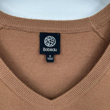 women Bobeau Viscose Blend V-Neck Camel Brown Sweater S