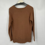 women Bobeau Viscose Blend V-Neck Camel Brown Sweater S