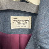 women Ferncroft Wool Trench Coat Denim Blue Vintage S