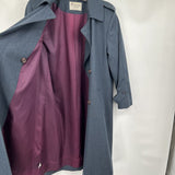 women Ferncroft Wool Trench Coat Denim Blue Vintage S