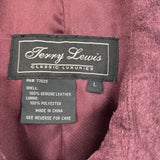 women Terry Lewis Suede Leather Trench Purple Coat L