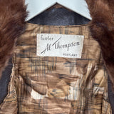 women Al Thompson Vintage Leather and Fur Chocolate Brown Jacket 6