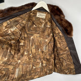 women Al Thompson Vintage Leather and Fur Chocolate Brown Jacket 6