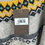 women Weatherproof NWT Fair Isle Crewneck Oatmeal Yellow Sweater XL
