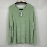 women Lane Bryant NWT Fuzzy Crewneck Aqua Sweater 18/20