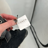 women Coach NWT Canvas Monogram Hippie Shoulder Bag Black Purse 11" x 10.25" x 1.5"