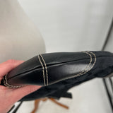 women Coach NWT Canvas Monogram Hippie Shoulder Bag Black Purse 11" x 10.25" x 1.5"