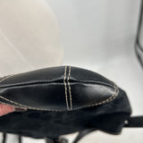 women Coach NWT Canvas Monogram Hippie Shoulder Bag Black Purse 11" x 10.25" x 1.5"