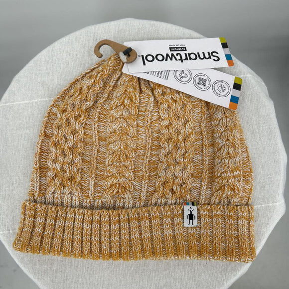 women Smartwool NWT Lodge Girl Beanie Honey Gold Heather Hat