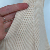 women Sleeveless Ribbed Crop Tan Knit Top XL