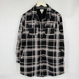 women Sisstr Plaid Shirt Jacket Black Tan White Jacket XS
