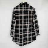 women Sisstr Plaid Shirt Jacket Black Tan White Jacket XS