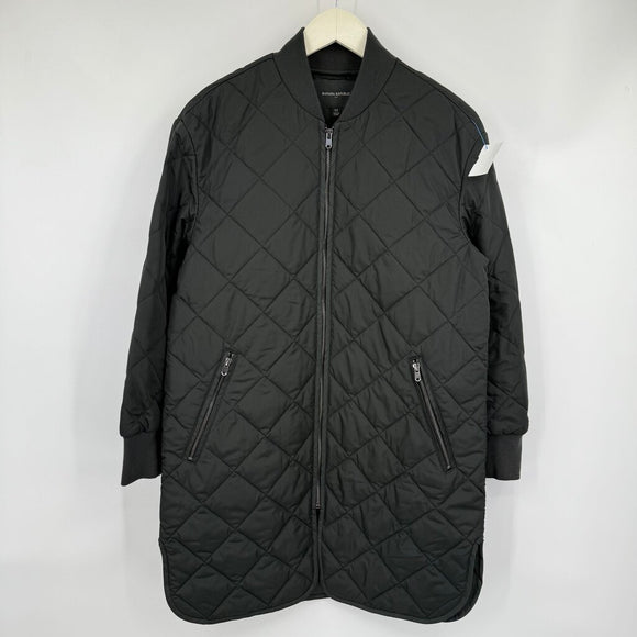 women Banana Republic Factory Quilted Full Zip Black Jacket XS
