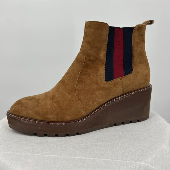 women Cecelia Gemma Suede Wedge Boots Honey Shoes 8