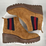 women Cecelia Gemma Suede Wedge Boots Honey Shoes 8