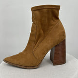 women Steve Madden Touchdown Heeled Booties Chestnut Brown Shoes 9