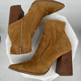 women Steve Madden Touchdown Heeled Booties Chestnut Brown Shoes 9