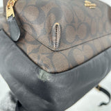 women Coach Charlie Backpack in Signature Canvas Brown Black Purse